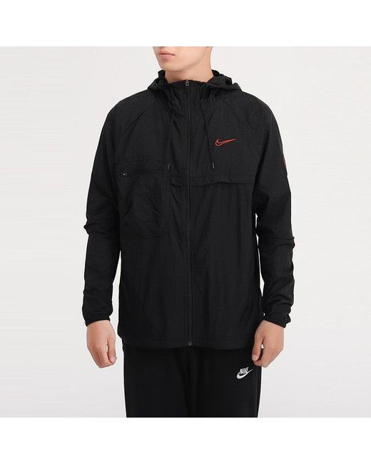 Nike Blue Logo Sports Hooded Jacket for men