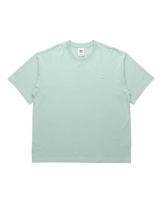 Adidas Green Originals Premium Tee Mini Logo Embroidered Sports Round Neck Short Sleeve Couple Style
