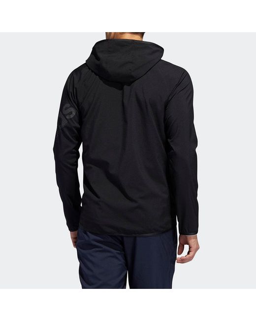Adidas Black Sports Hooded Long Sleeves Jacket for men