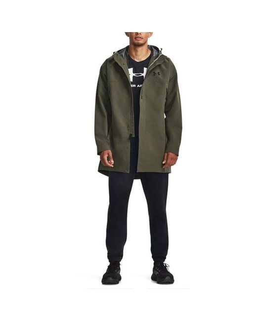 Under Armour Green Stormproof 3-Ply Bench Coat 'Army' for men