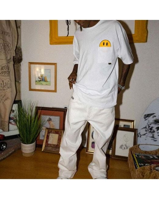 Drew House White Mini Mascot Pocket T-Shirt for men