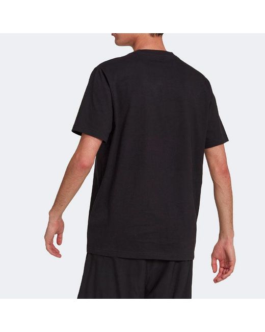 Adidas Black Originals Solid Color Round Neck Short Sleeve T-Shirt for men