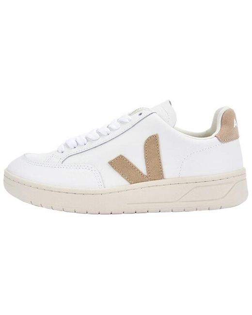 Veja White V-12 Leather 'Extra Dune'