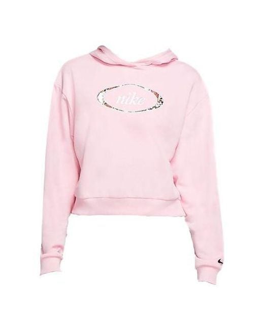 cropped pink nike hoodie