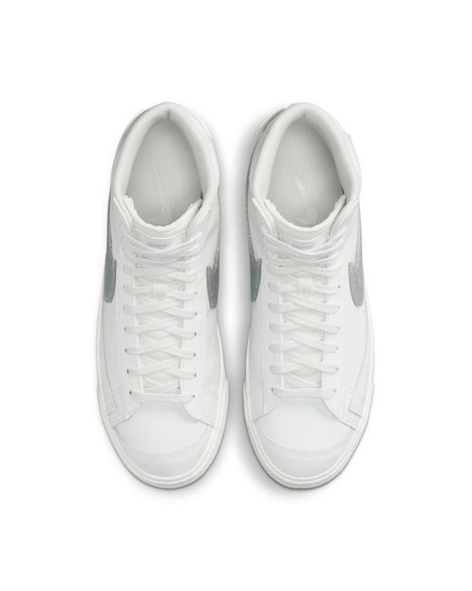 Nike White (Wmns) Blazer Mid '77 Essential 'Glitter Swoosh