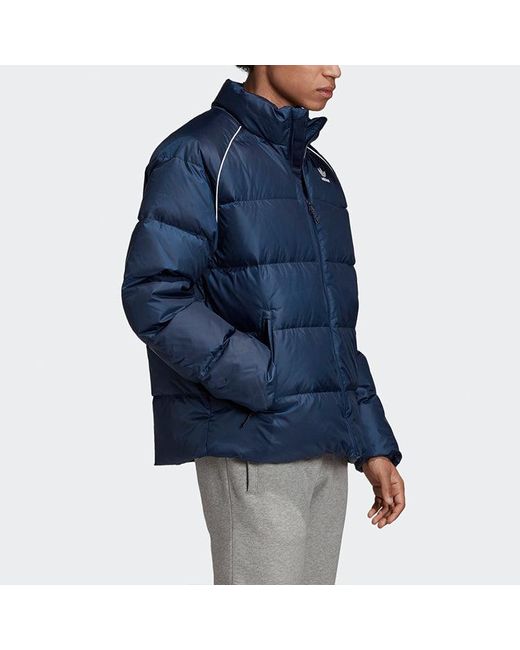 Adidas Blue Down Puffer Trefoil Jacket for men