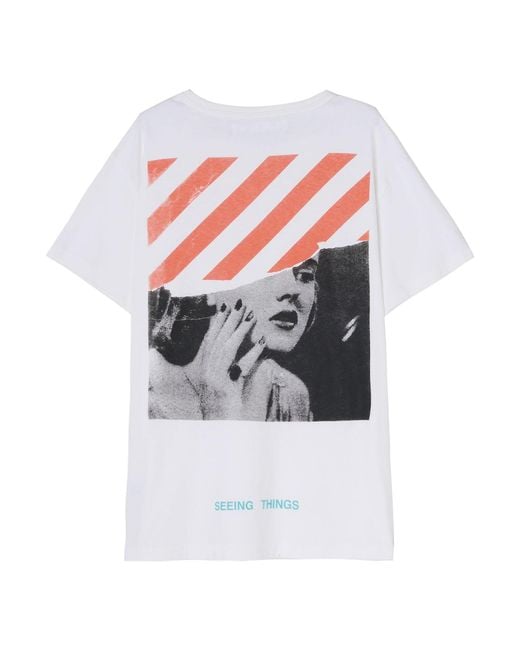 Off-White c/o Virgil Abloh White Printing Short Sleeve Loose Fit for men