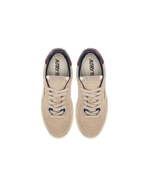 Autry Natural (Wmns) New Flat Low Suede 'Ecru And Fudgesickle'