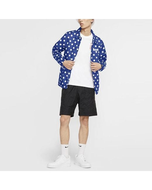 Nike Blue Windproof Breathable Polka Dots Printing Long Sleeves Jacket for men