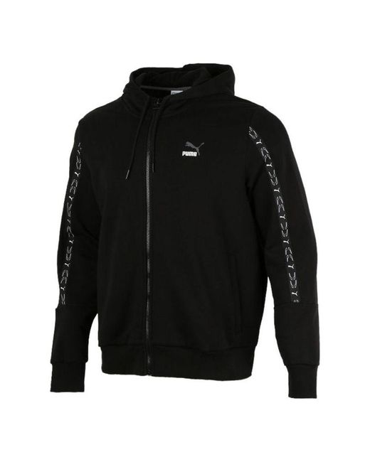 PUMA Black Elevate Hooded Full-zip Jacket for men