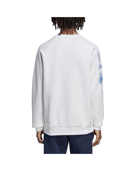 Adidas White Originals Graphic Crew Sweatshirt For for men