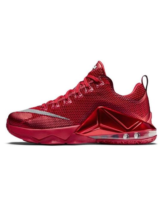Nike Red Lebron 12 Low 'University' for men