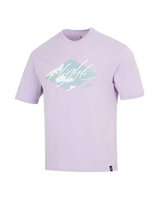Nike Purple Essentials Pattern Printing Round Neck Tee for men