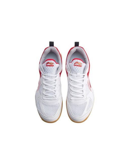 Li-ning White Ma Long Signature Table Tennis Shoes for men