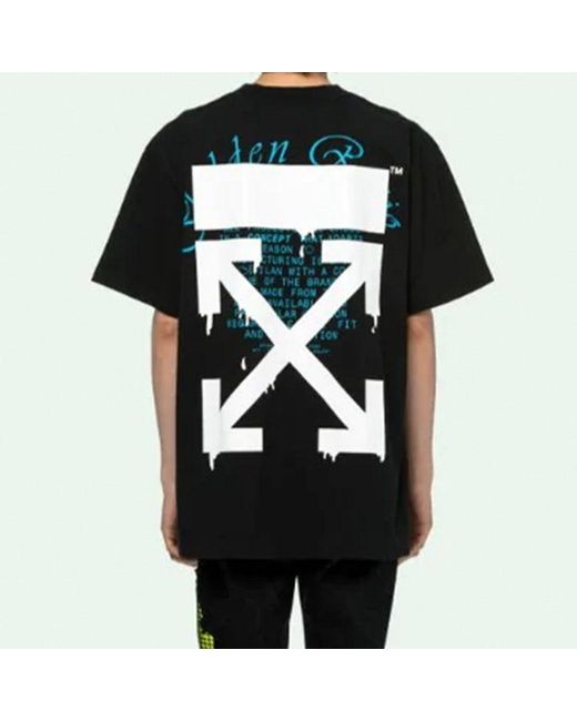 Off-White c/o Virgil Abloh Black Ss20 Dripping Arrows Loose Short-Sleeved for men