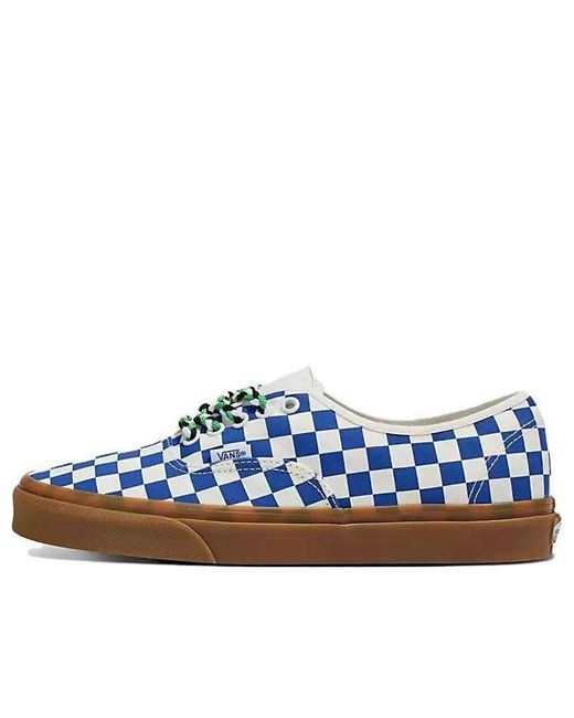 Vans Blue Authentic Checkerboard Shoes Gum' for men
