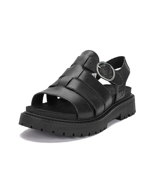 Timberland Black (Wmns) Clairemont Way Fisherman Sandals Nubuck'