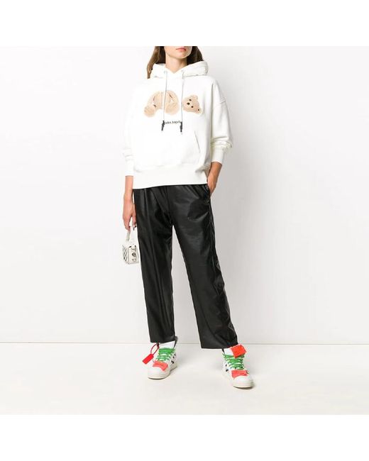 Palm Angels White (Wmns) Broken Bear Cotton Hoodie