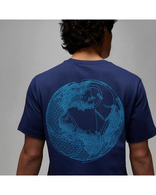 Nike Blue Dri-Fit Sport Dome Graphic T-Shirt 'Midnight' for men