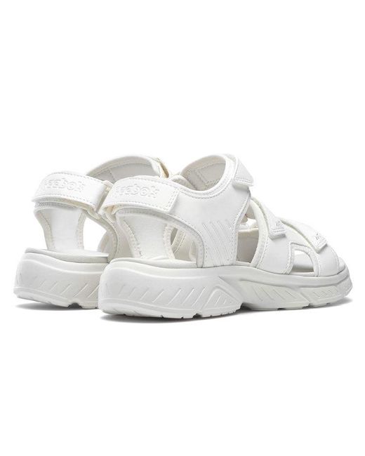 Reebok White Hyperium Sandal Velcro Open Toe Flat Heel Sports Sandals