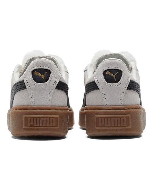PUMA White Suede Platform