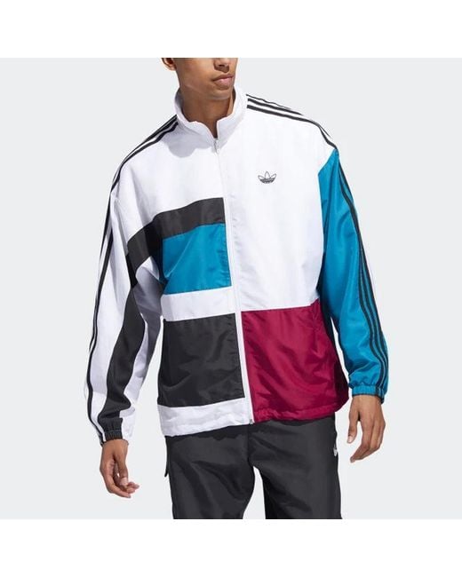 Adidas Blue Originals Spirit Oversized Splicing Sports Jacket for men