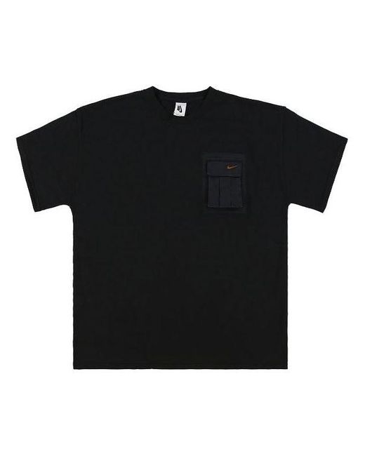 Nike Black X Travis Scott Cactus Jack Embroidered Logo Pocket T-Shirt for men