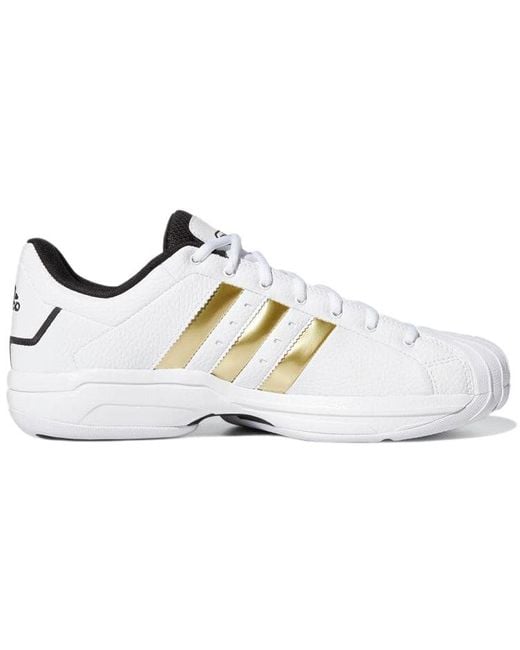 Adidas White Pro Model 2G Low Metallic' for men