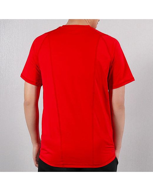 Adidas Red Training Sports Round Neck Pullover Short Sleeve for men