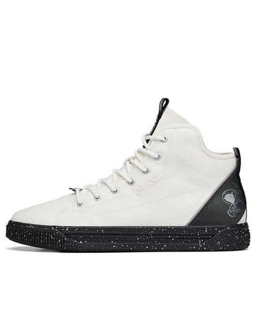 Anta White X Snoopy Skateboarding Series Sneakers High for men
