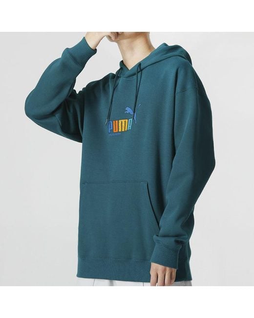 PUMA Blue Essentials Hoodie for men