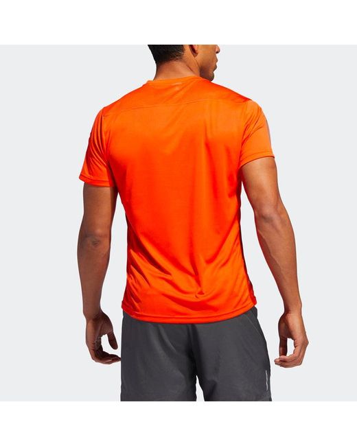 Adidas Orange Own The Run T Sports Training Round Neck Short Sleeve for men