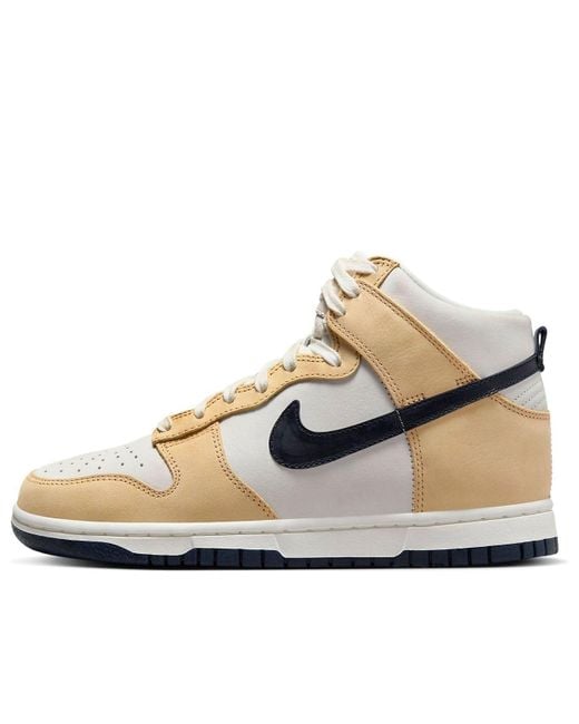 Nike White (Wmns) Dunk High Premium 'Sesame Obsidian'