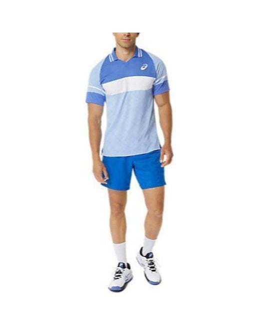 Asics Blue Match Actibreeze Polo Shirt 'Sapphire' for men