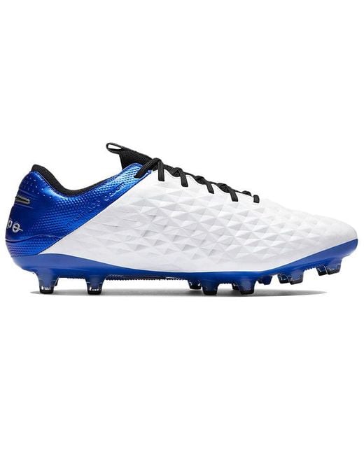 Tiempo Legend Elite Ag-pro Low-top Soccer Shoes White/blue for Men | Lyst