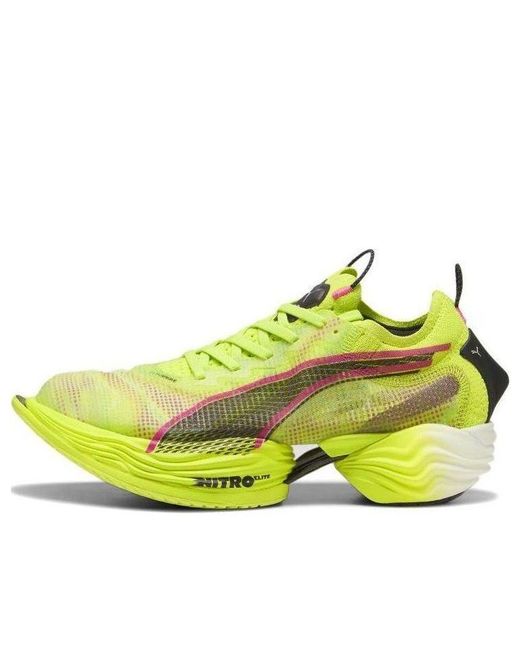 PUMA Yellow Fast-R Nitro Elite Running Shoes 'Solar' for men