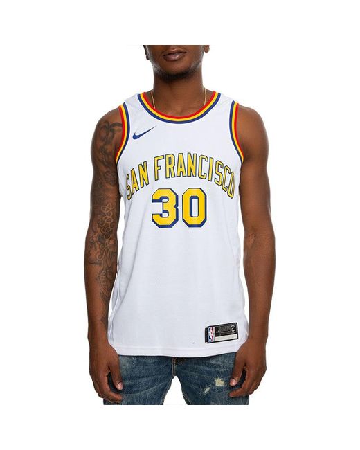 Nike White Nba Stephen Curry Golden State Warriors 2019/20 Fan Edition Jersey #30 for men