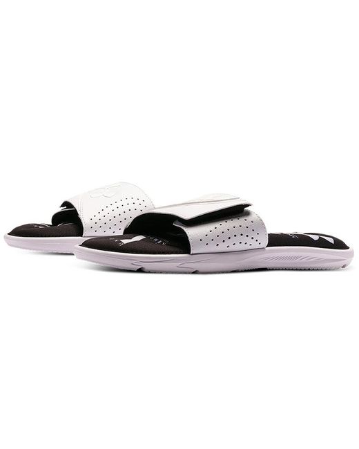 Under Armour Black Ignite 6 Graphic Strap Slide for men