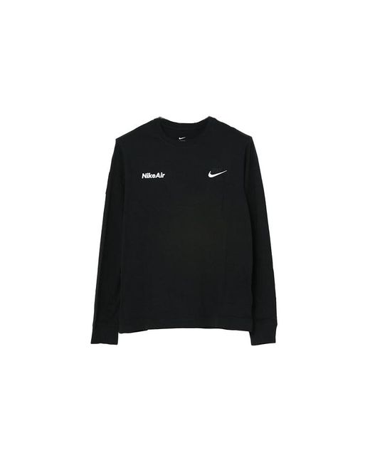 Nike Black Casual Sports Round Neck Logo Long Sleeves for men