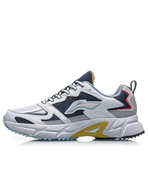 Li-ning Blue Retro Running Shoes 'Deep Water Duck' for men