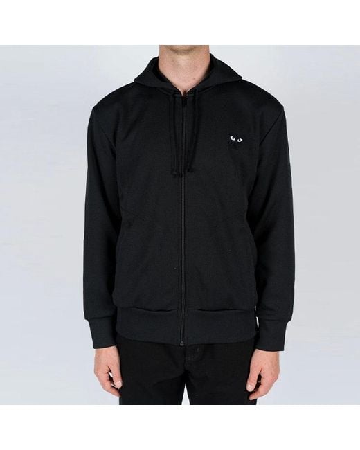 COMME DES GARÇONS PLAY Black Zip Up Hoodie for men