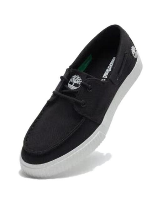 Timberland Black Low Lace Up Sneakers Canvas' for men