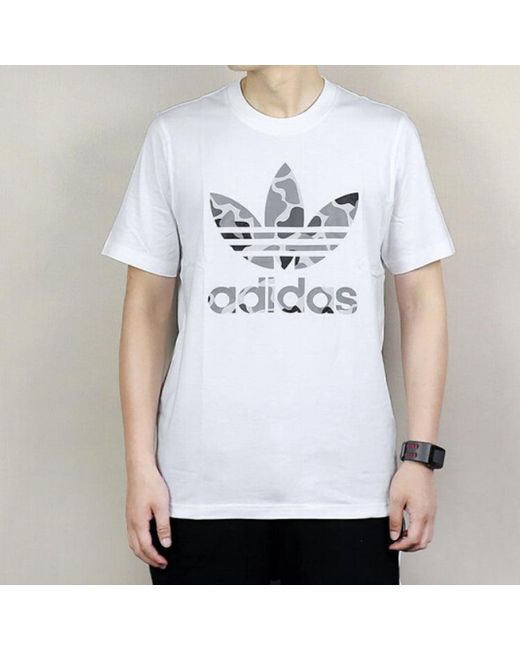 Adidas White Originals Camo Tref Short Sleeve for men