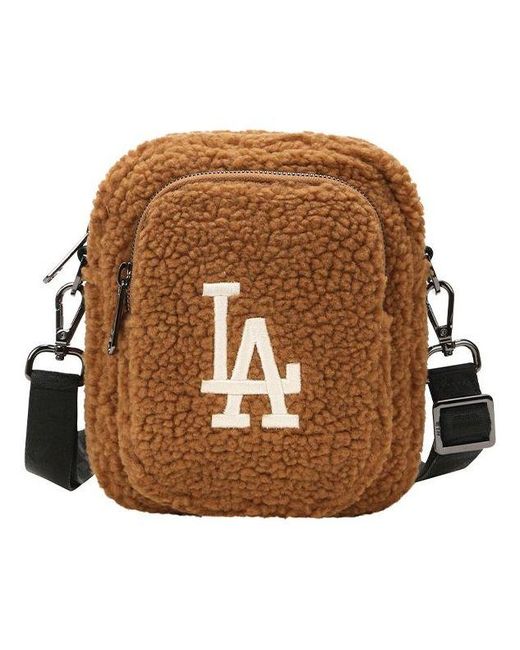 MLB Brown La Los Angeles Dodgers Polar Fleece Wool Messenger Bag Mini