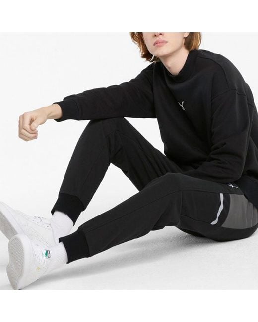 PUMA Black Logo Tape Pants for men