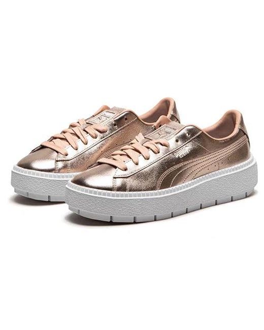 PUMA Orange (Wmns) Basket Platform Trace Luxe 'Dusty Coral'