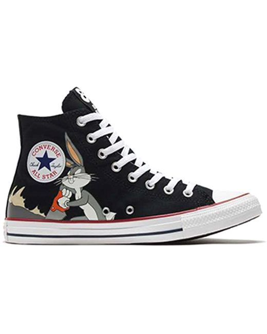 Converse Looney Tunes X Chuck Taylor All Star High '80th Anniversary - Bugs  Bunny's Mischief' in Black for Men | Lyst