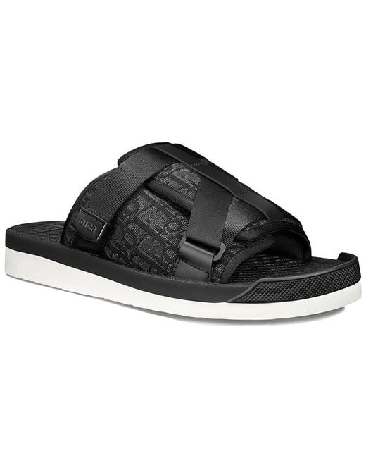 Dior Black Alpha Flat Sandals for men