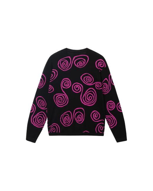 Stussy Purple Spiral Knit Sweater for men