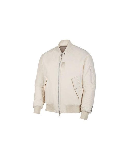 Nike Gray Essentials Ma-1 Reversible Aviator Woven Logo Padded Clothes Lime Jacket for men
